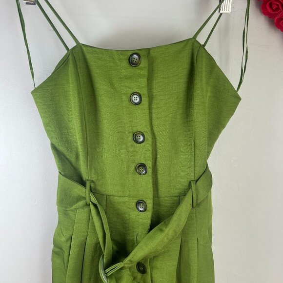 J.O.A Womens Strapless Belted Ankle Jumpsuit XS in Moss Green - Picture 3 of 12